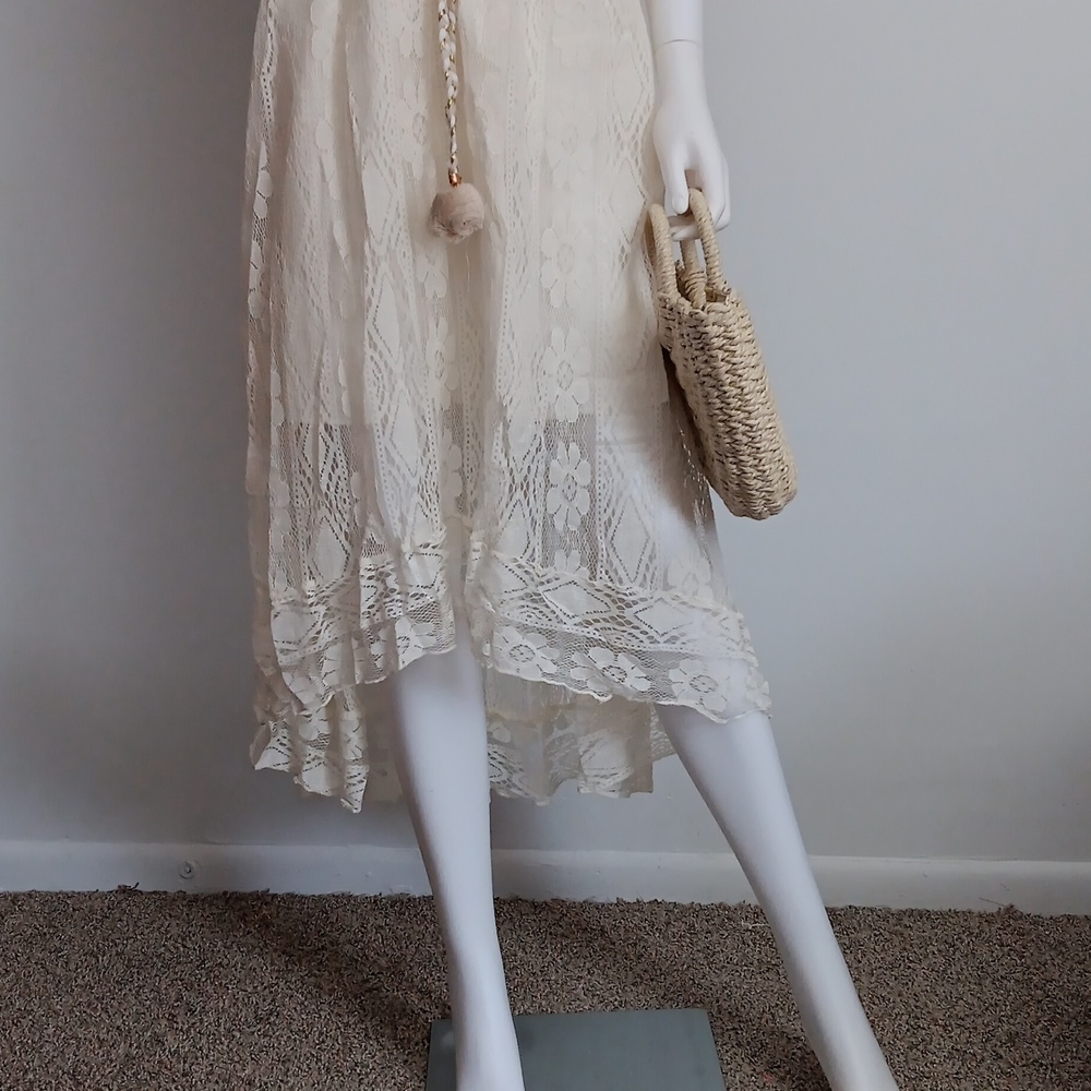 NWOT Beige Lace Spaghetti Strap Sundress - Picture 11 of 11